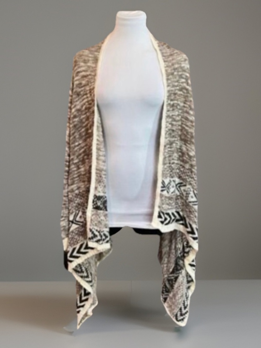 Carol Rose Southwestern Sweater Cover Coat Jacket sz L